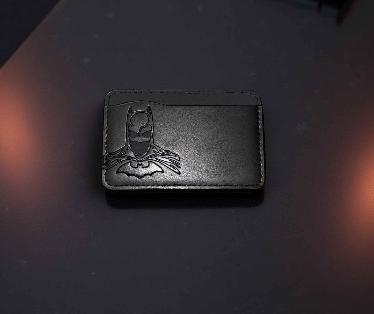 Black Leather Superhero ID Wallet